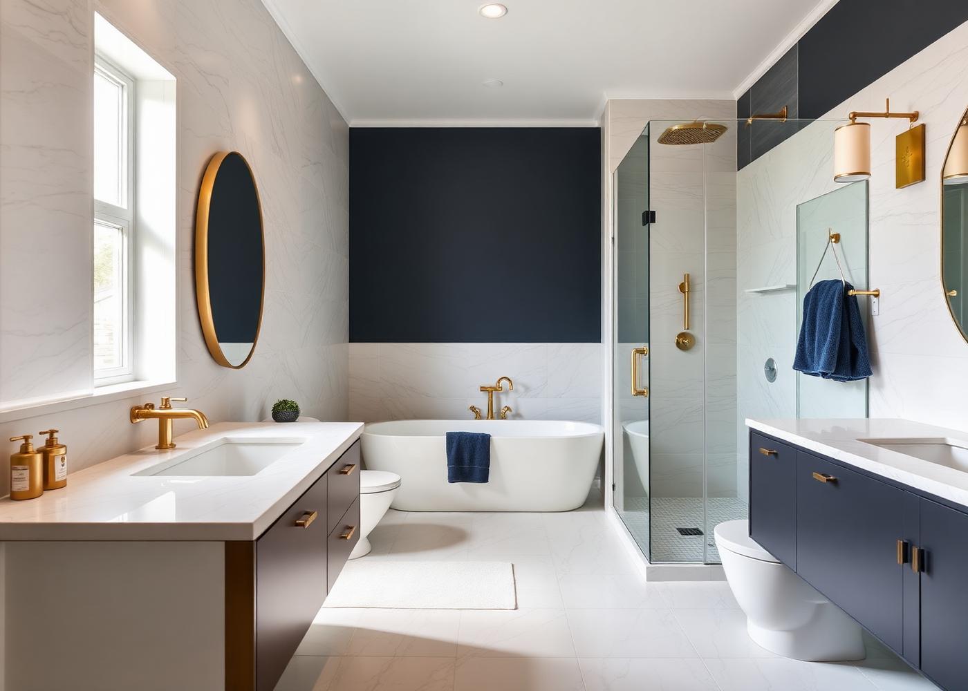 Salle de bain rénovée moderne